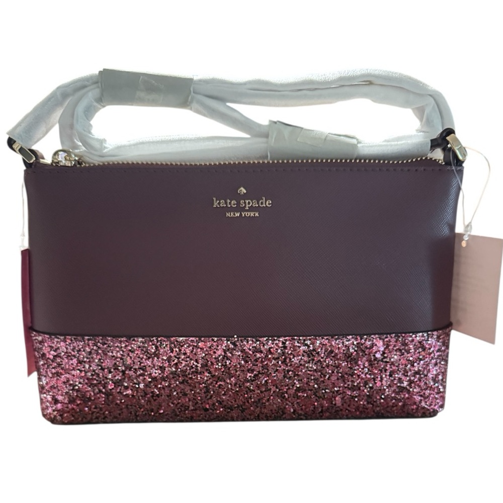 Kate Spade New With Tags Cherrywood Glitter Crossbody Bag